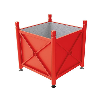 Cityscape Direct Province City Planter (Steel) 1000 x 1000 x 900mm high / Red (RAL 3020) / Galvanised steel
