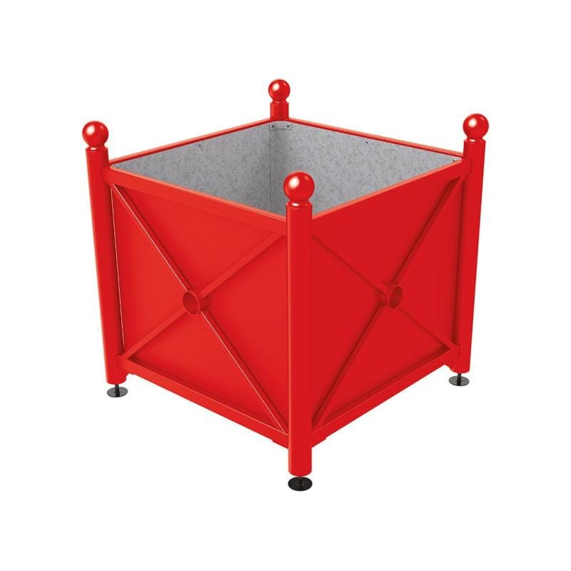 Cityscape Direct Province Sphere Planter (Steel) 1000 x 1000 x 900mm high / Red (RAL 3020) / Galvanised steel