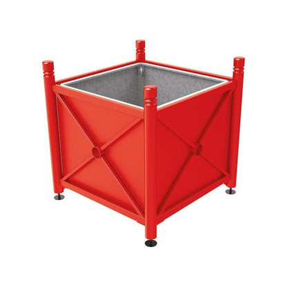 Cityscape Direct Province City Planter (Steel) 1000 x 1000 x 900mm high / Red (RAL 3020) / With inserts for use with lifting rings