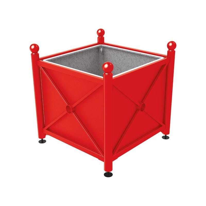 Cityscape Direct Province Sphere Planter (Steel) 1000 x 1000 x 900mm high / Red (RAL 3020) / With inserts for use with lifting rings