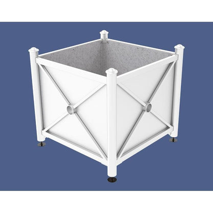 Cityscape Direct Province Agora Planter (Steel) 1000 x 1000 x 900mm high / White (RAL 9010) / Galvanised steel
