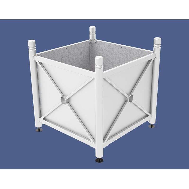 Cityscape Direct Province City Planter (Steel) 1000 x 1000 x 900mm high / White (RAL 9010) / Galvanised steel