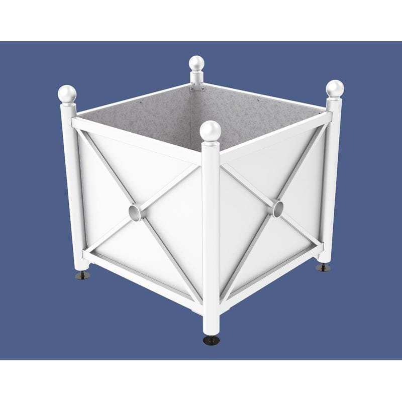 Cityscape Direct Province Sphere Planter (Steel) 1000 x 1000 x 900mm high / White (RAL 9010) / Galvanised steel