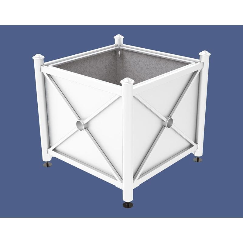 Cityscape Direct Province Agora Planter (Steel) 1000 x 1000 x 900mm high / White (RAL 9010) / With inserts for use with lifting rings