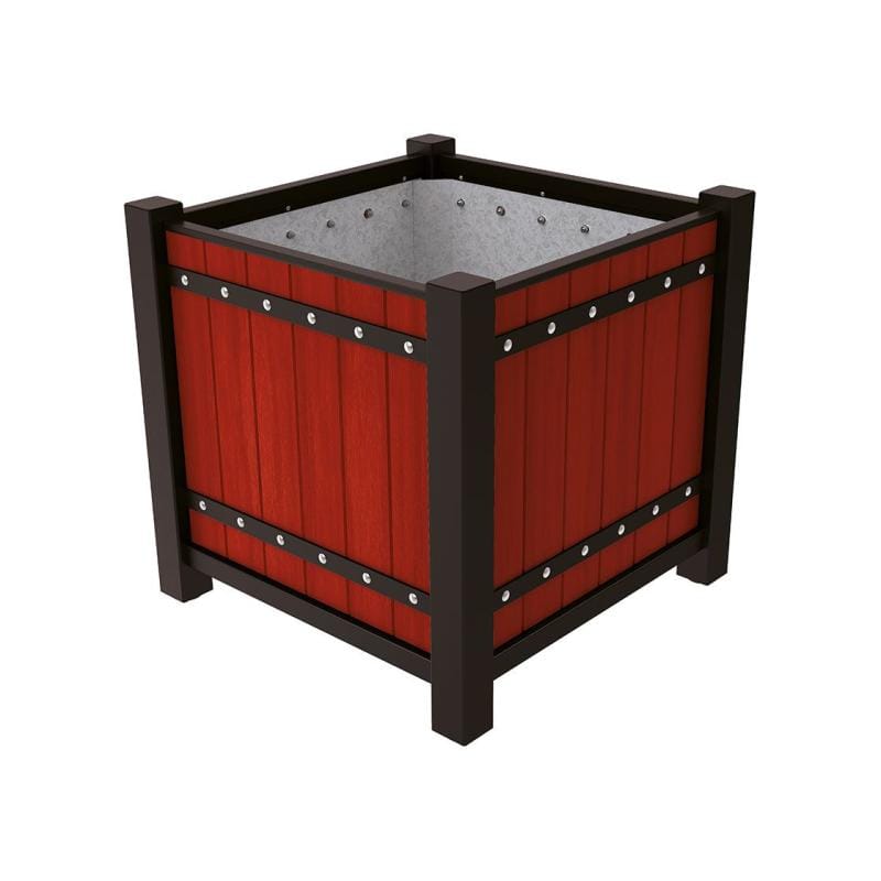 Cityscape Direct Sarlat Planter 1060 x 1060 x 960mm high / Black (RAL 9005) / Mahogany
