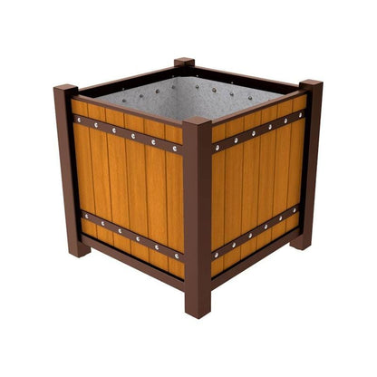 Cityscape Direct Sarlat Planter 1060 x 1060 x 960mm high / Brown (RAL 8017) / Light Oak