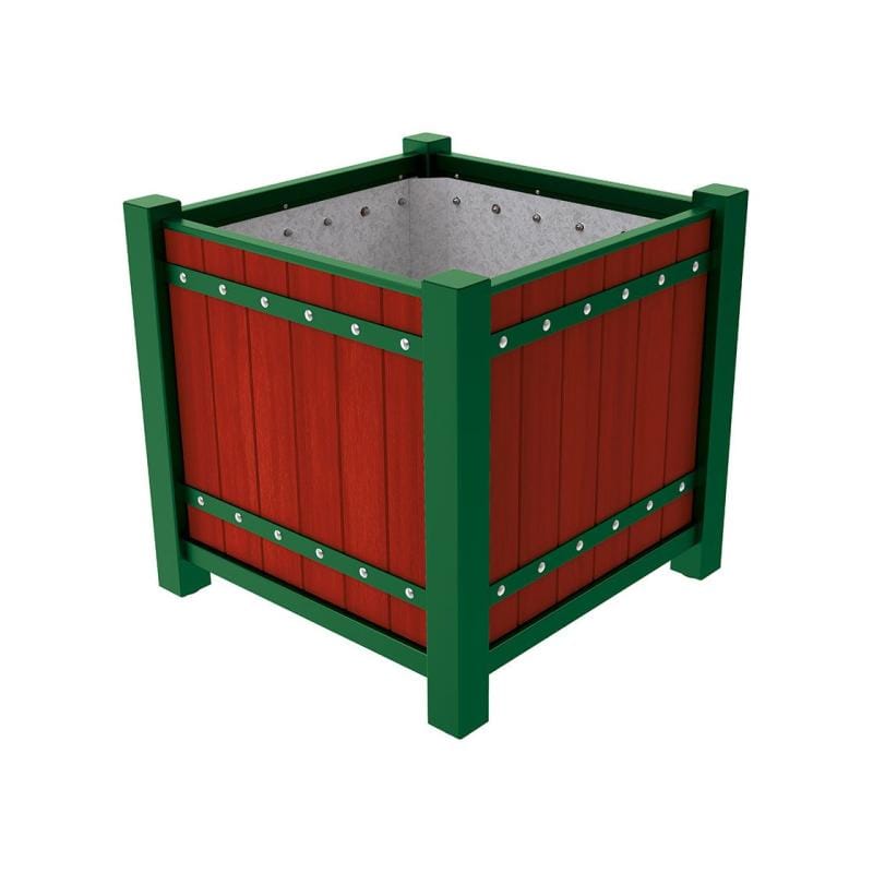 Cityscape Direct Sarlat Planter 1060 x 1060 x 960mm high / Green (RAL 6005) / Mahogany