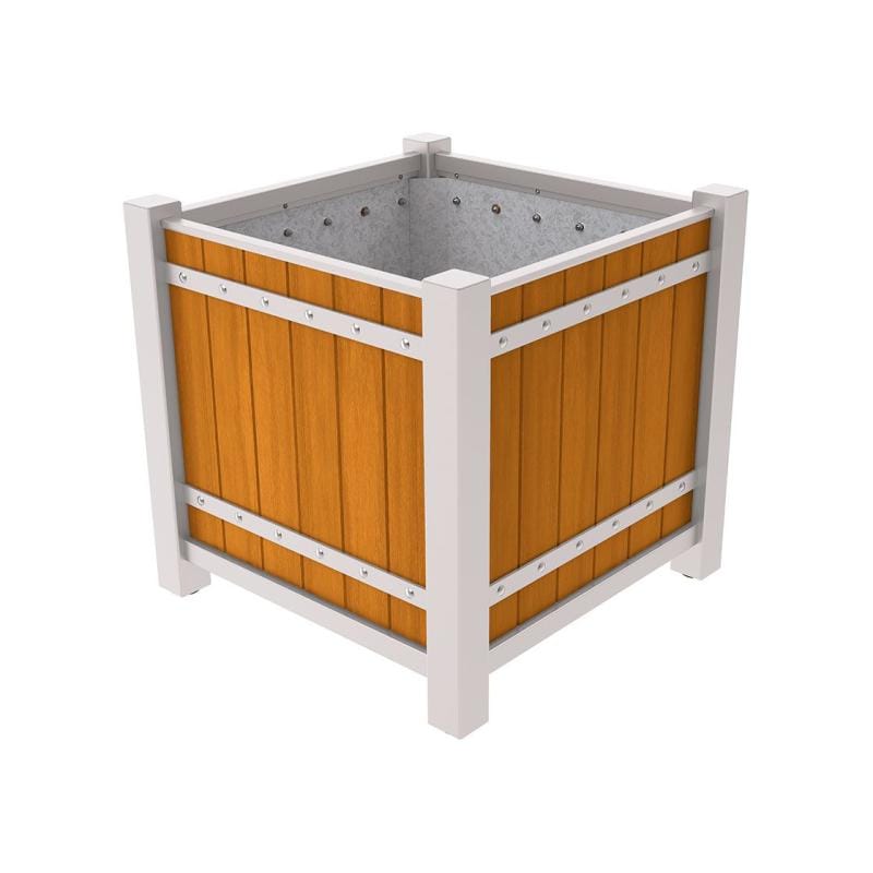 Cityscape Direct Sarlat Planter 1060 x 1060 x 960mm high / Light Grey (RAL 7044) / Light Oak