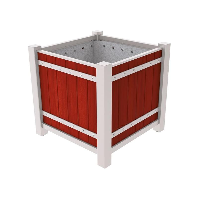 Cityscape Direct Sarlat Planter 1060 x 1060 x 960mm high / Light Grey (RAL 7044) / Mahogany