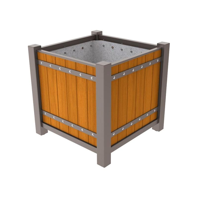 Cityscape Direct Sarlat Planter 1060 x 1060 x 960mm high / Procity Grey / Light Oak