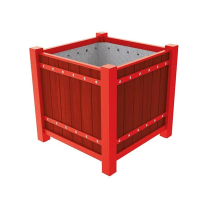 Cityscape Direct Sarlat Planter 1060 x 1060 x 960mm high / Red (RAL 3020) / Mahogany