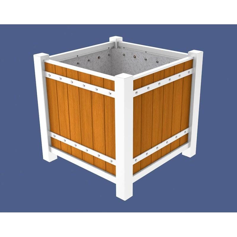 Cityscape Direct Sarlat Planter 1060 x 1060 x 960mm high / White (RAL 9010) / Light Oak