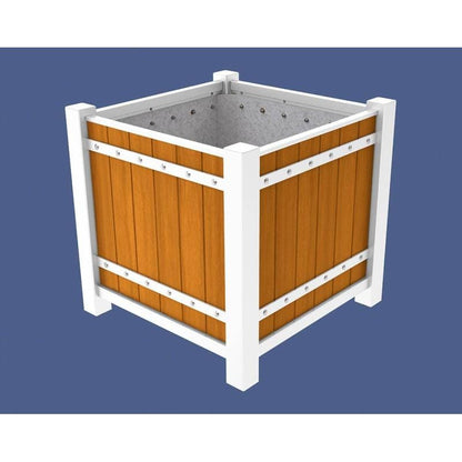 Cityscape Direct Sarlat Planter 1060 x 1060 x 960mm high / White (RAL 9010) / Light Oak