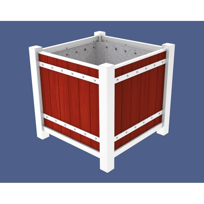 Cityscape Direct Sarlat Planter 1060 x 1060 x 960mm high / White (RAL 9010) / Mahogany