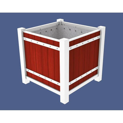 Cityscape Direct Sarlat Planter 1060 x 1060 x 960mm high / White (RAL 9010) / Mahogany