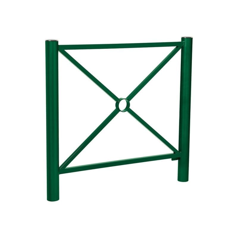 Cityscape Direct Province Brushed Steel Railing 1072mm / Cross / Green (RAL 6005)