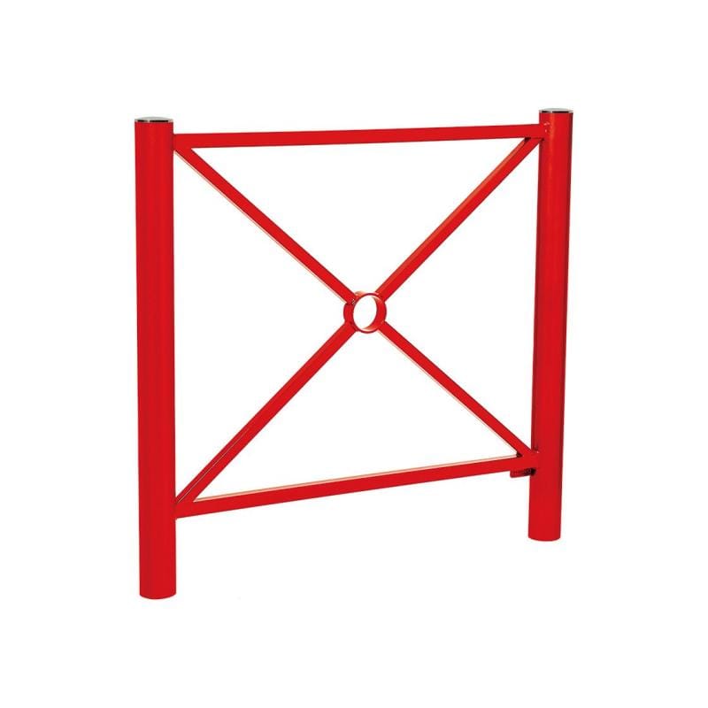 Cityscape Direct Province Brushed Steel Railing 1072mm / Cross / Red (RAL 3020)