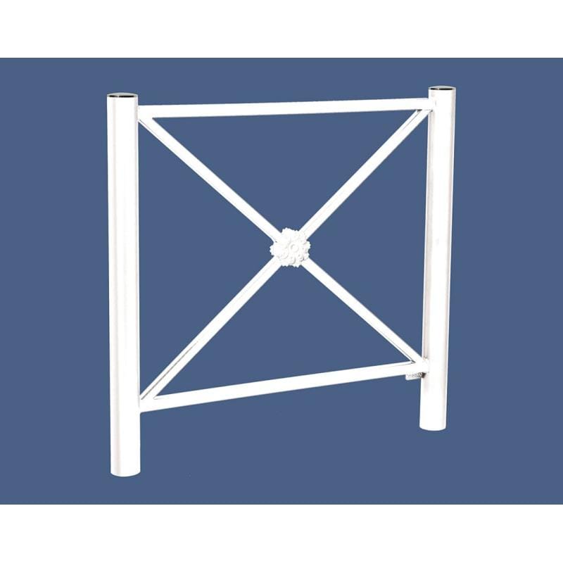 Cityscape Direct Province Brushed Steel Railing 1072mm / Rosette / White (RAL 9010)