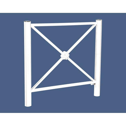 Cityscape Direct Province Brushed Steel Railing 1072mm / Rosette / White (RAL 9010)