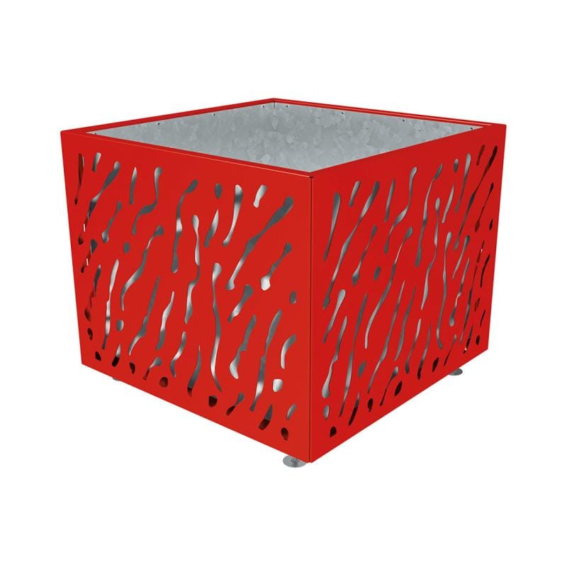 Cityscape Direct Venice Planter 1145 x 1145 x 960mm high / Red (RAL 3020) / Galvanised steel