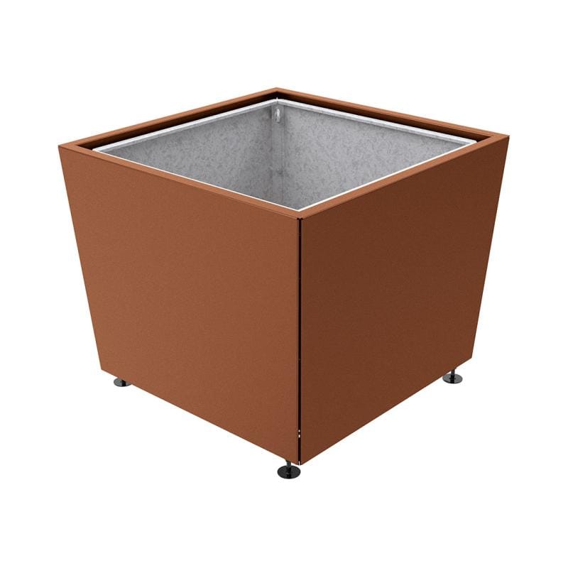 Cityscape Direct Olbia Planter 1170 x 1170 x 975mm high / Corten Effect / With inserts for use with lifting rings