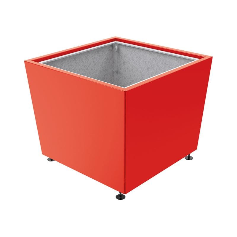 Cityscape Direct Olbia Planter 1170 x 1170 x 975mm high / Red (RAL 3020) / With inserts for use with lifting rings