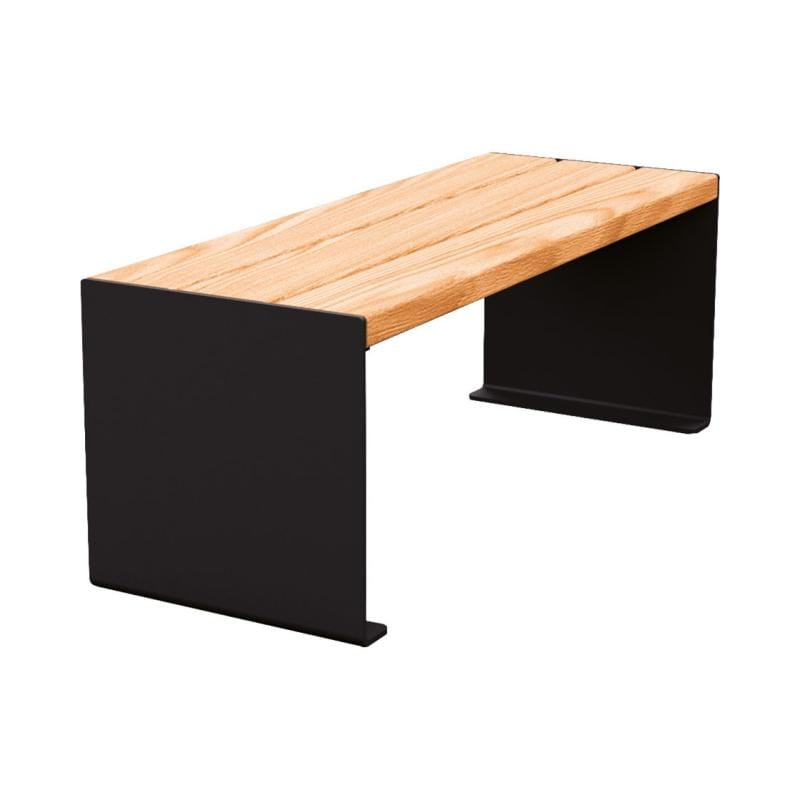 Cityscape Direct Kube Bench (Steel and Wood) 1200mm / Light Oak / Black RAL 9005)