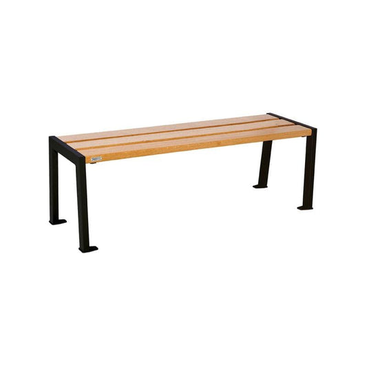 Cityscape Direct Silaos Bench (Steel and Wood) 1200mm / Light Oak / Black RAL 9005)