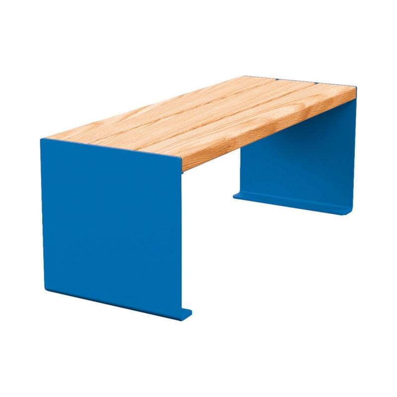 Cityscape Direct Kube Bench (Steel and Wood) 1200mm / Light Oak / Blue (RAL 5010)
