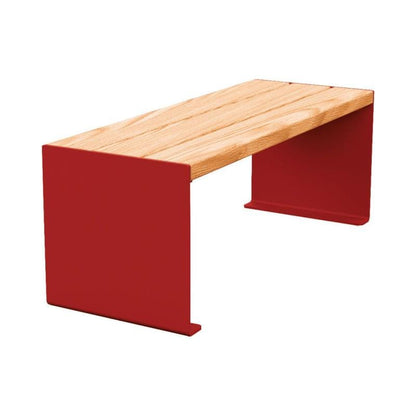 Cityscape Direct Kube Bench (Steel and Wood) 1200mm / Light Oak / Burgundy (RAL 3004)