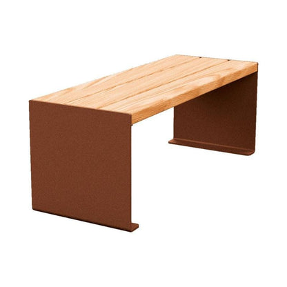 Cityscape Direct Kube Bench (Steel and Wood) 1200mm / Light Oak / Corten Effect