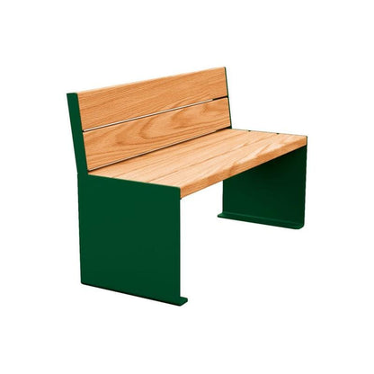 Cityscape Direct Kube Seat (Steel and Wood) 1200mm / Light Oak / Green (RAL 6005)