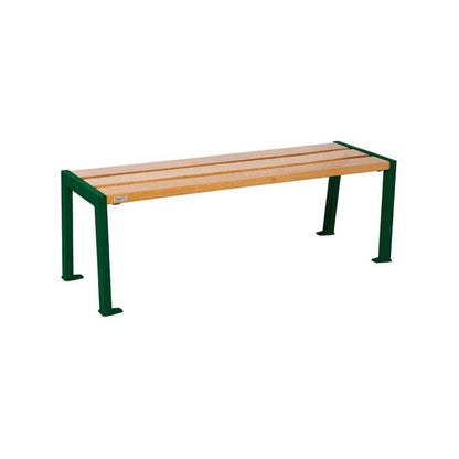 Cityscape Direct Silaos Bench (Steel and Wood) 1200mm / Light Oak / Green (RAL 6005)