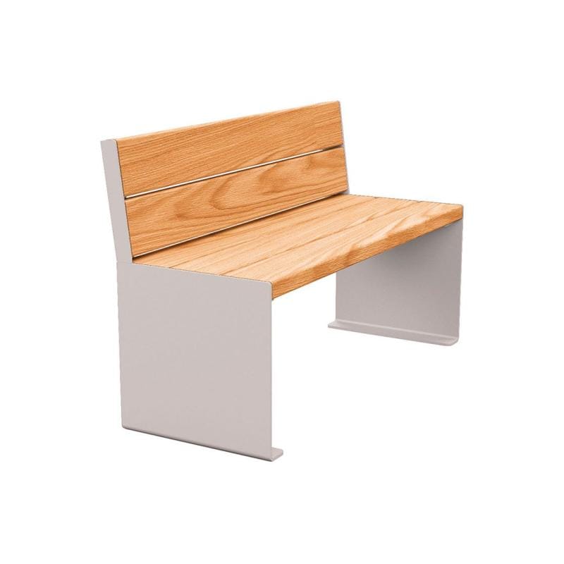 Cityscape Direct Kube Seat (Steel and Wood) 1200mm / Light Oak / Light Grey (RAL 7044)