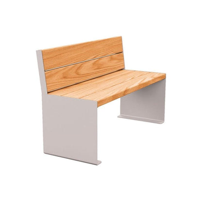 Cityscape Direct Kube Seat (Steel and Wood) 1200mm / Light Oak / Light Grey (RAL 7044)