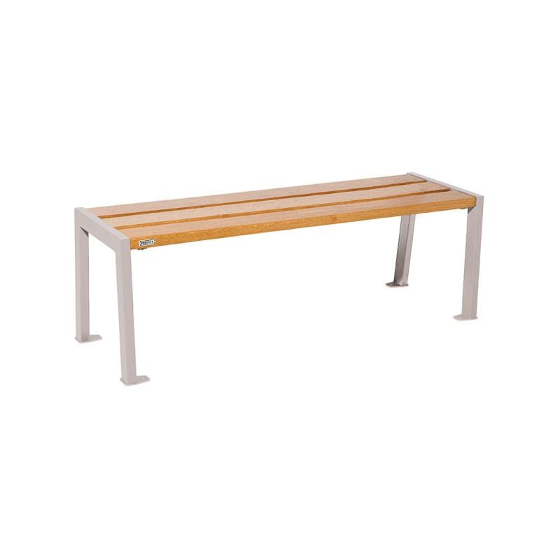 Cityscape Direct Silaos Bench (Steel and Wood) 1200mm / Light Oak / Light Grey (RAL 7044)