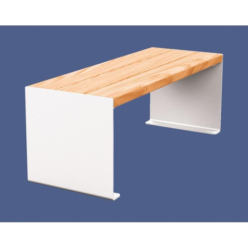 Cityscape Direct Kube Bench (Steel and Wood) 1200mm / Light Oak / White (RAL 9010)