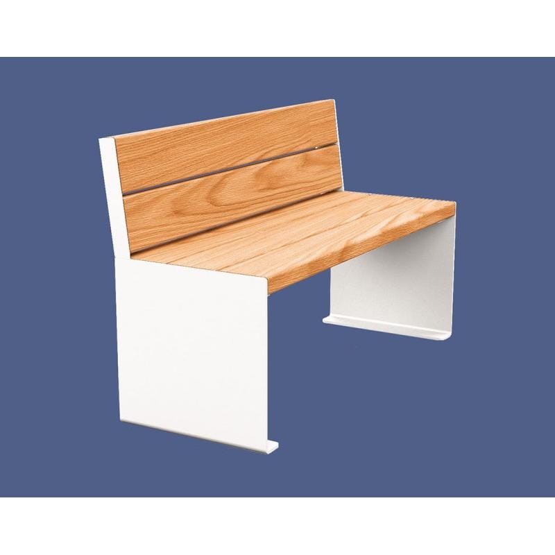 Cityscape Direct Kube Seat (Steel and Wood) 1200mm / Light Oak / White (RAL 9010)
