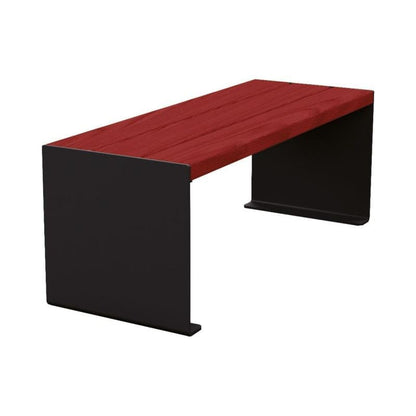 Cityscape Direct Kube Bench (Steel and Wood) 1200mm / Mahogany / Black RAL 9005)