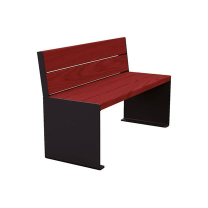 Cityscape Direct Kube Seat (Steel and Wood) 1200mm / Mahogany / Black RAL 9005)