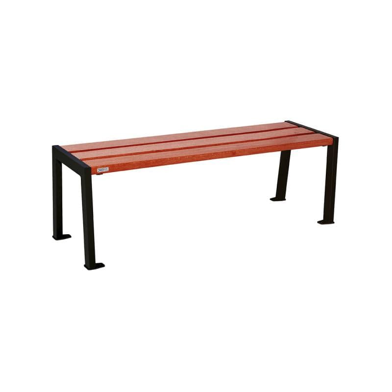 Cityscape Direct Silaos Bench (Steel and Wood) 1200mm / Mahogany / Black RAL 9005)