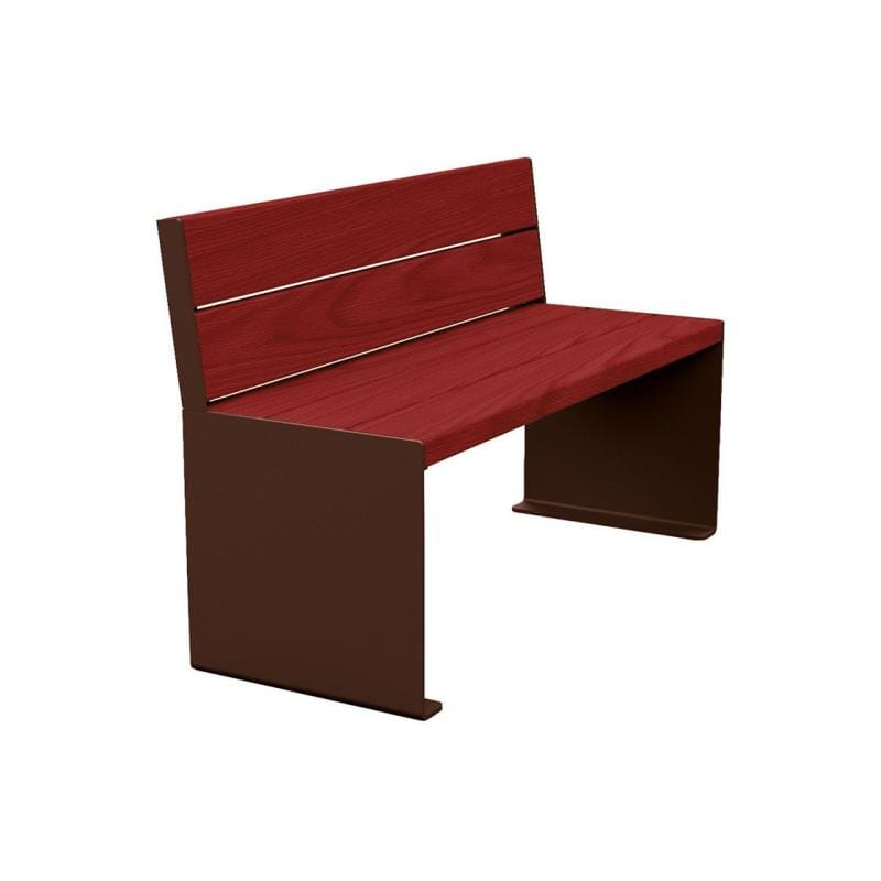 Cityscape Direct Kube Seat (Steel and Wood) 1200mm / Mahogany / Brown (RAL 8017)