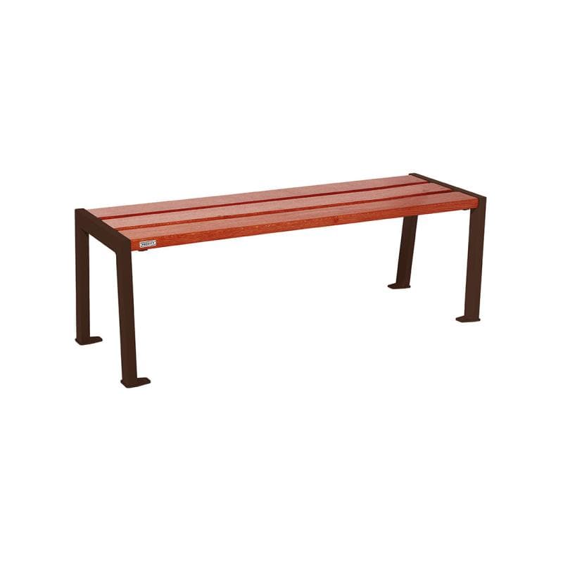 Cityscape Direct Silaos Bench (Steel and Wood) 1200mm / Mahogany / Brown (RAL 8017)