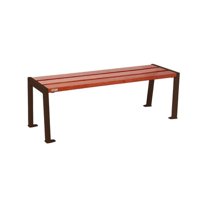 Cityscape Direct Silaos Bench (Steel and Wood) 1200mm / Mahogany / Brown (RAL 8017)