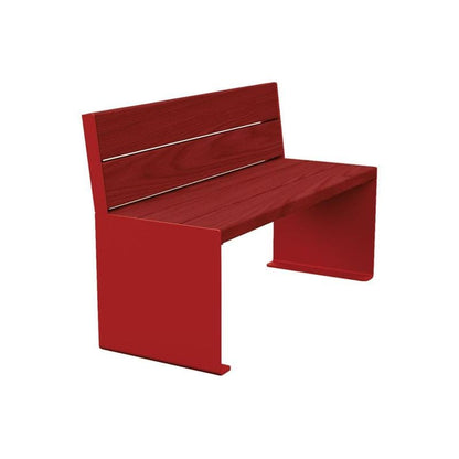 Cityscape Direct Kube Seat (Steel and Wood) 1200mm / Mahogany / Burgundy (RAL 3004)