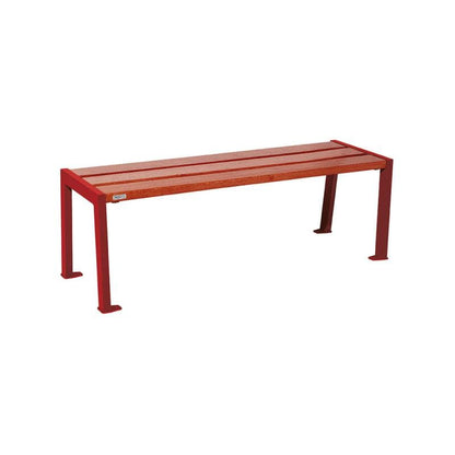 Cityscape Direct Silaos Bench (Steel and Wood) 1200mm / Mahogany / Burgundy (RAL 3004)