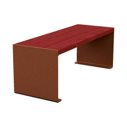 Cityscape Direct Kube Bench (Steel and Wood) 1200mm / Mahogany / Corten Effect