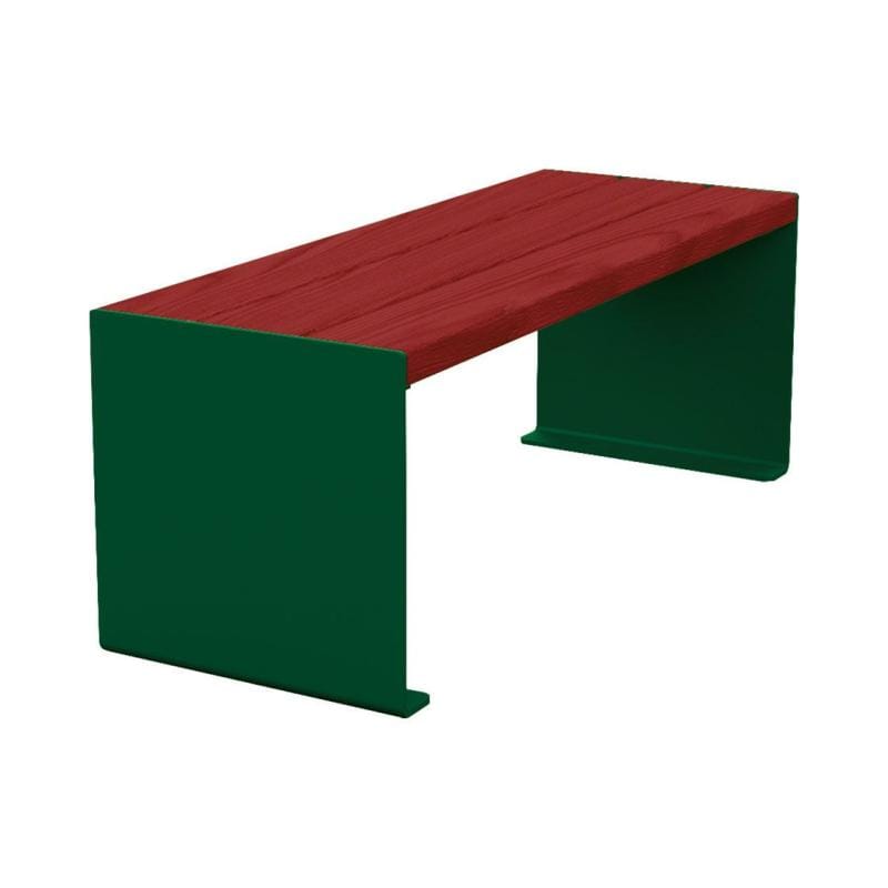 Cityscape Direct Kube Bench (Steel and Wood) 1200mm / Mahogany / Green (RAL 6005)