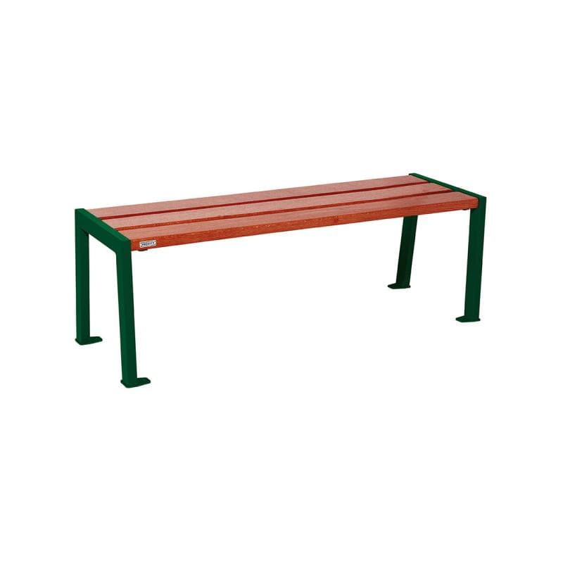 Cityscape Direct Silaos Bench (Steel and Wood) 1200mm / Mahogany / Green (RAL 6005)