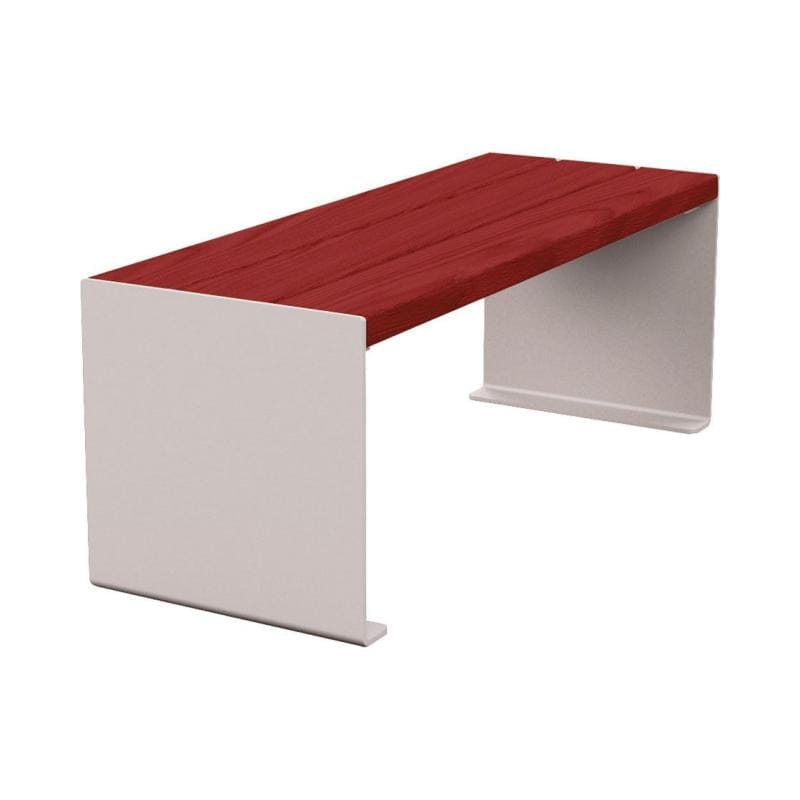 Cityscape Direct Kube Bench (Steel and Wood) 1200mm / Mahogany / Light Grey (RAL 7044)